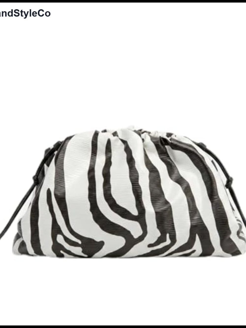 Zebra Print Clutch Purse Soft PU Leather Dumpling Cloud Bag Ruched Crossbody